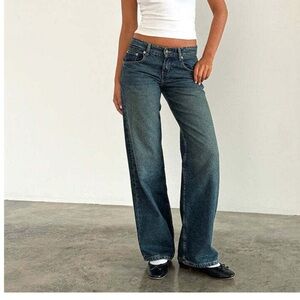 Motel Rocks Low Rise Parallel Jeans in Bright Blue Size W26 L32W26 L32
